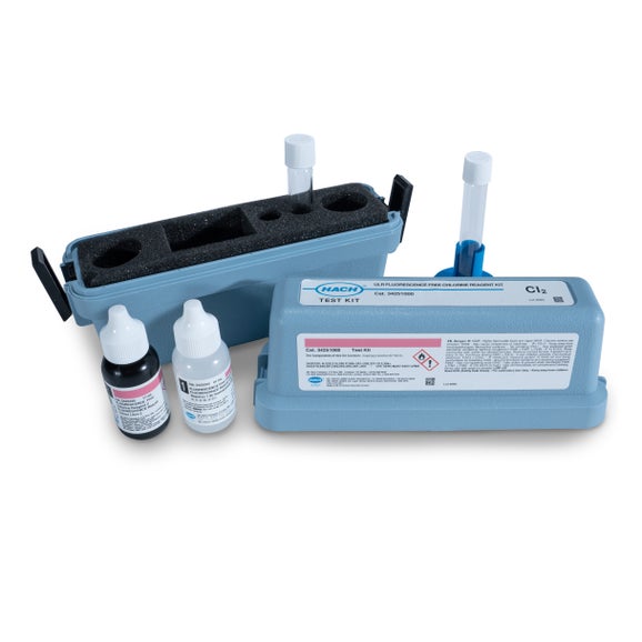 Test kit de fluorescencia para cloro libre en rango ultrabajo (ULR), 2 - 100 µg/L (ppb), 100 tests