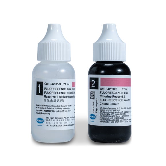 Kit de recambio de reactivo de fluorescencia para cloro libre en rango ultrabajo (ULR), 2 - 100 µg/L (ppb), 100 tests