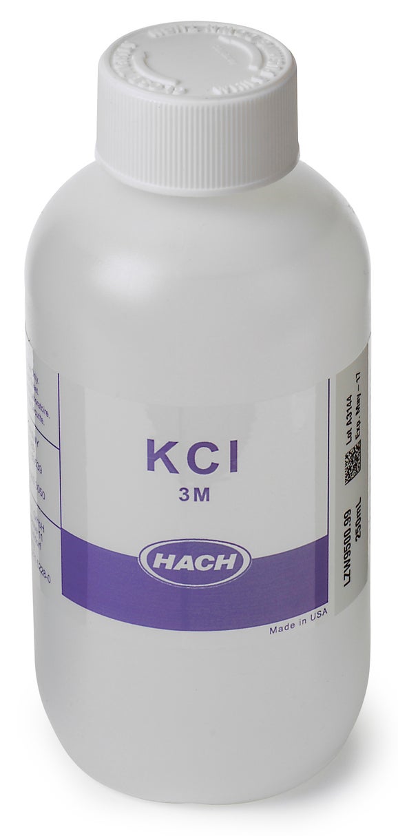 Solución de relleno, referencia, 3 M, KCl, 250 mL, Hach