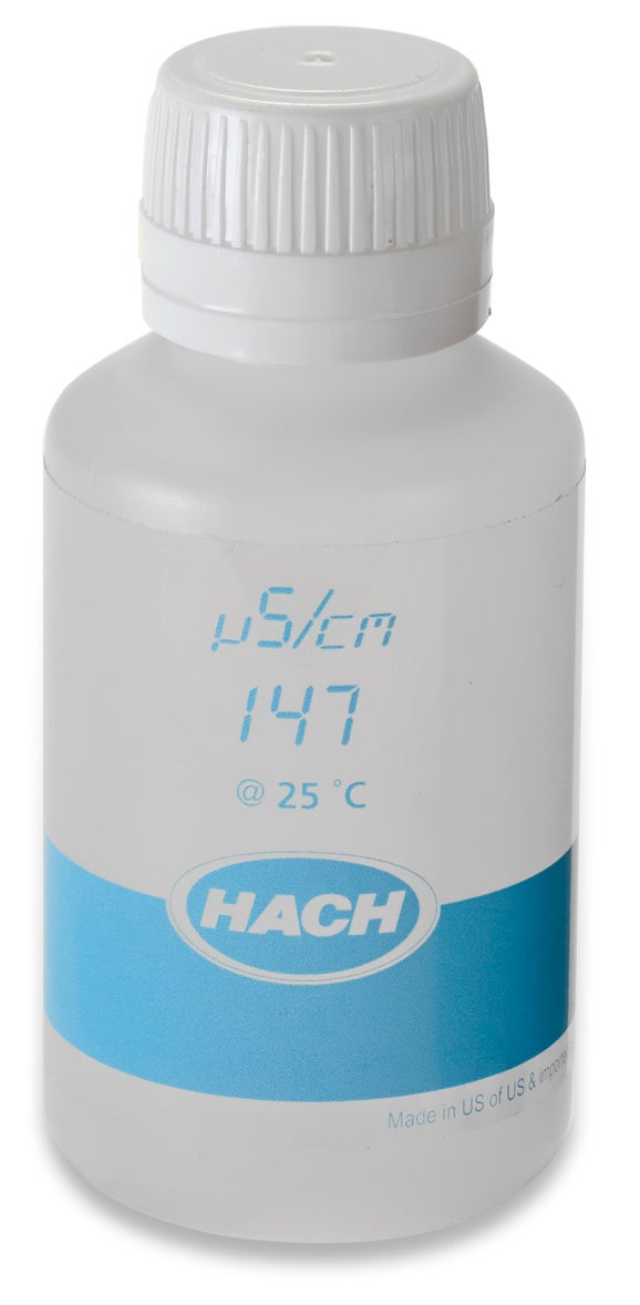 Solución estándar de conductividad, 147 µS/cm, KCl, 125 mL, Hach