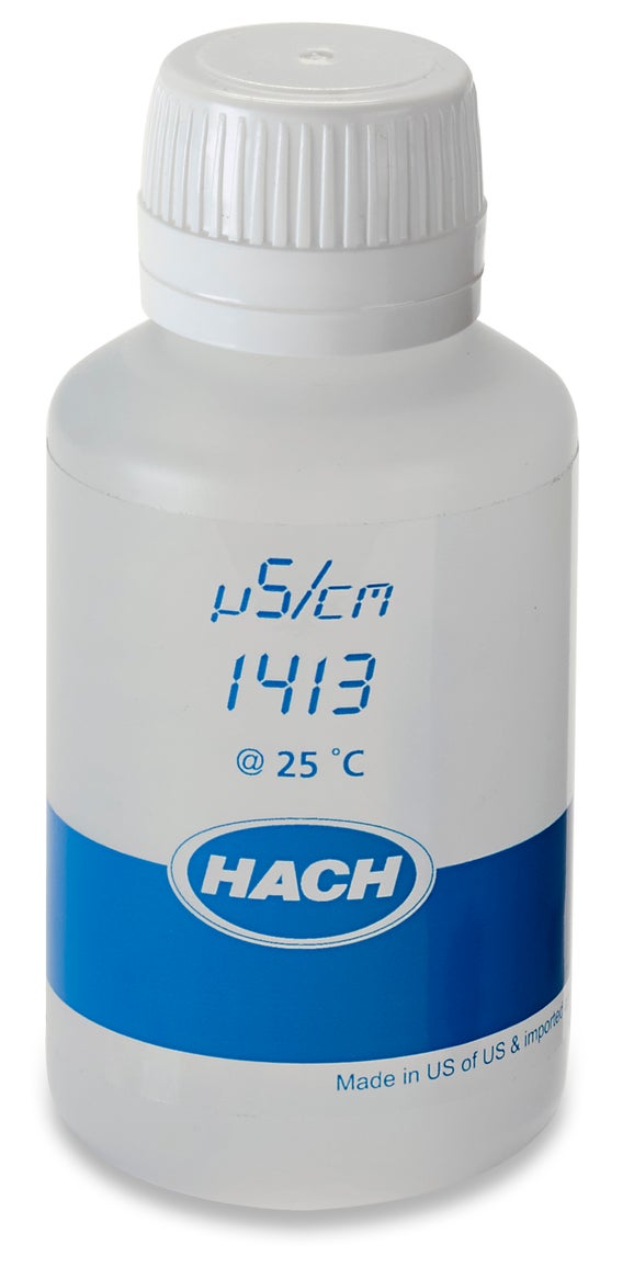 Solución estándar de conductividad, 1413 µS/cm, KCl, 125 mL, Hach