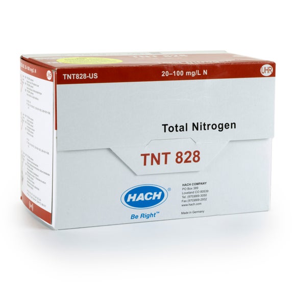 Pruebas en cubeta TNTplus para nitrógeno (total), UHR (20 - 100 mg/L N), 25 pruebas, Hach