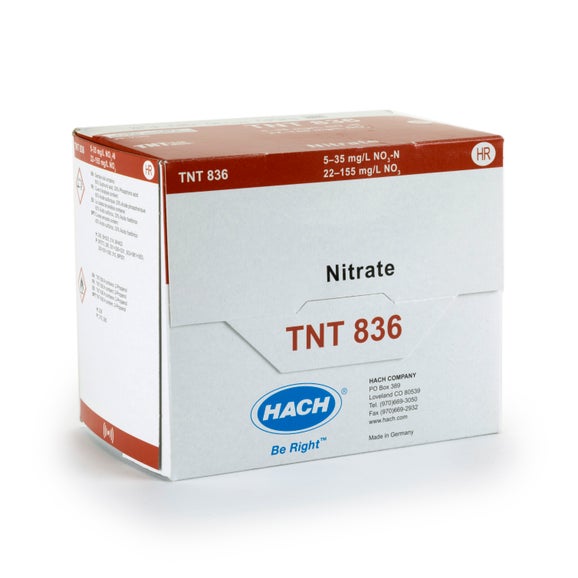 Pruebas en cubeta TNTplus para nitrato, HR (5 - 35 mg/L NO₃-N), 25 pruebas, Hach