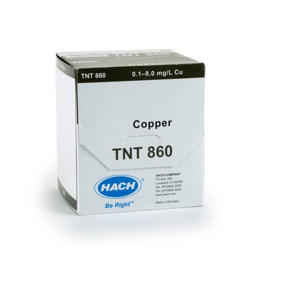 Pruebas en cubeta para cobre TNTplus (0,1 - 8,0 mg/L Cu), 25 pruebas, Hach