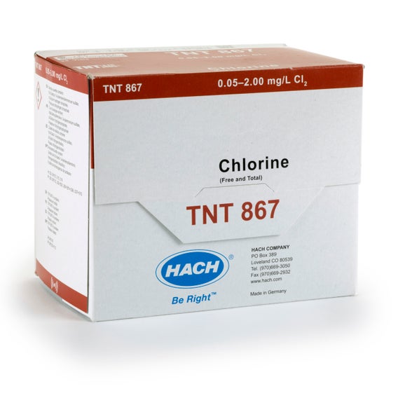 Prueba en cubeta TNTplus para cloro libre y total (0,05 - 2,00 mg/L Cl₂), 24 pruebas