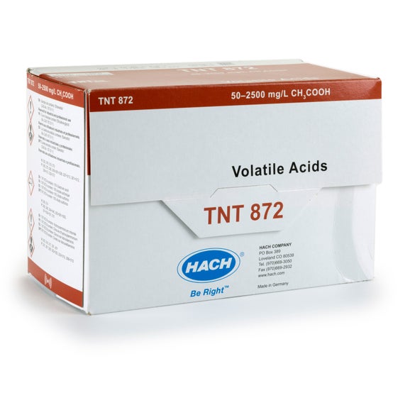 Pruebas en cubeta TNTplus para ácidos volátiles (50 - 2500 mg/L), 25 pruebas, Hach