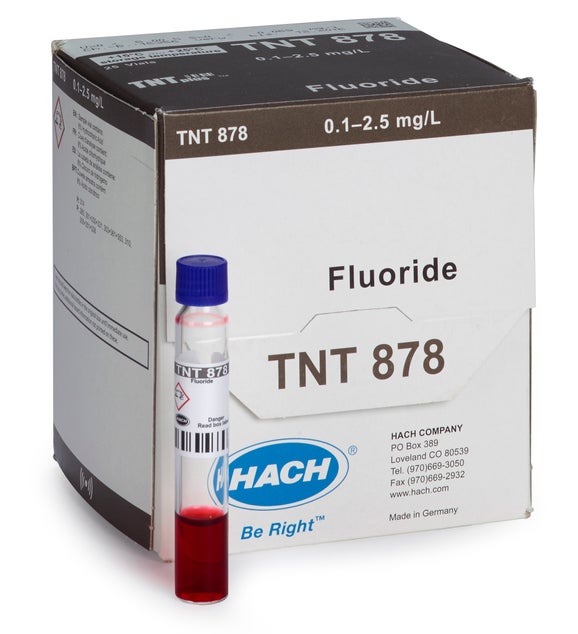 Prueba en cubeta TNTplus para fluoruro (0,1 - 2,5 mg/L F), 25 pruebas, Hach